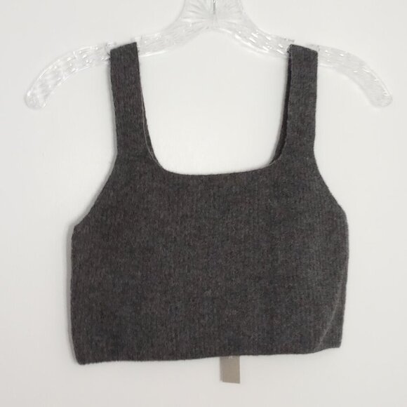 Everlane Grey Cozy Stretch Wool Blend Crop Tank Top - Picture 1 of 6